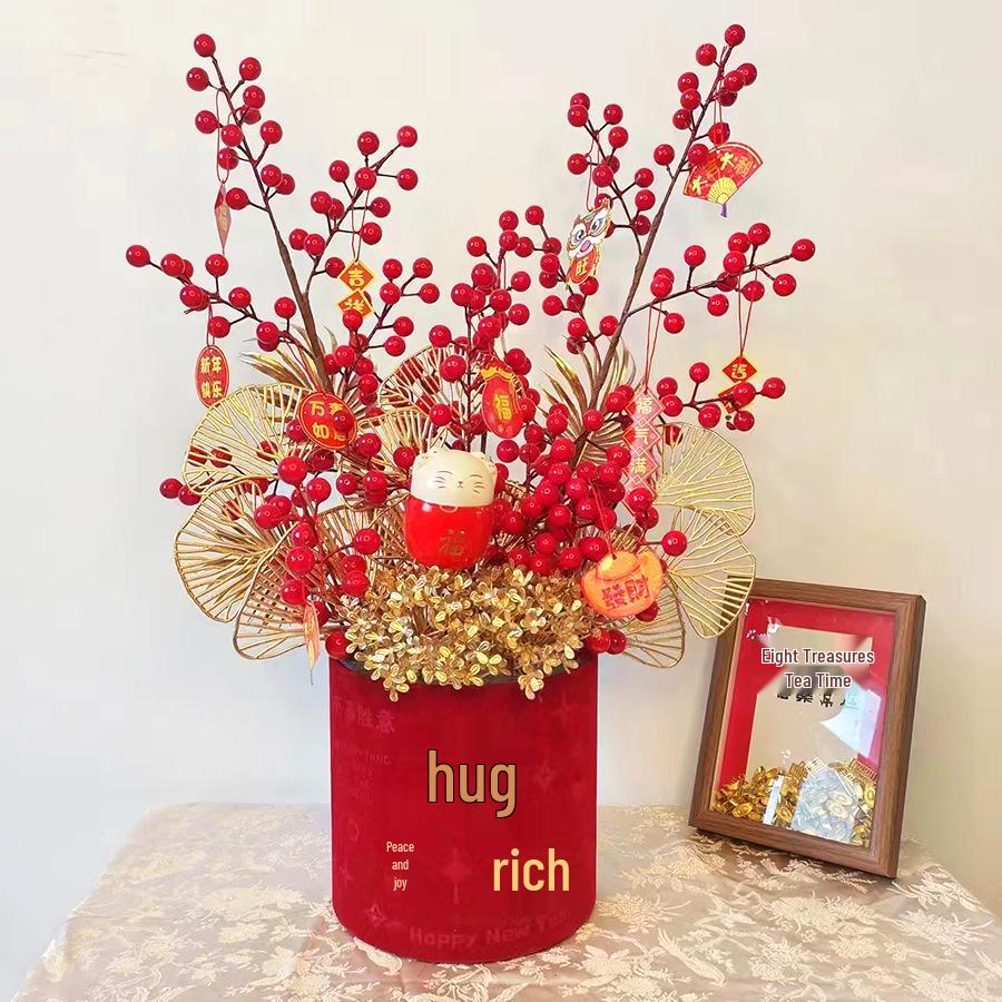 Prosperity Décor: Fortune & Joy Bucket for New Businesses, Housewarming & Front Desk Ornaments.