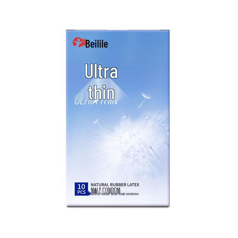 Beilile Ultra-thin Hyaluronic Acid Condoms with Ice-Fire Particles for Family Planning, 10 pcs.