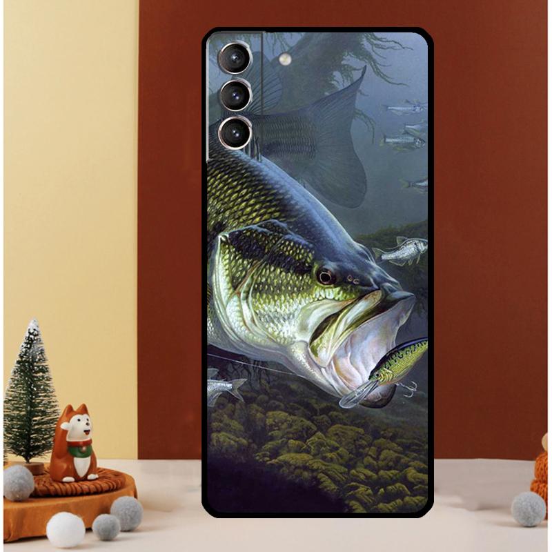 Bass Fishing Lake Fisherman Case For Samsung Galaxy S25 S26 Ultra S21 S22 S20 S23 S24 Ultra S10 Plus S25 FE Cover Funda