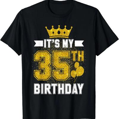 It's My 35th Birthday Party Bday 35 Years Old Men And Woman T-Shirt