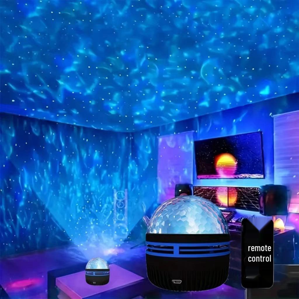 LED Laser Starry Sky Water Wave Projector Lamp for Bedroom Atmosphere