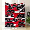 "Red and Black AZ Logo Pattern" Patterned blanket, flannel, suitable for all seasons, home decor, warm and cozy