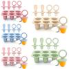 Food Grade Silicone Baby Teething Ice Cream Stick Molds Reusable Non-Toxic Homemade Popsicles Mold Set Freezing Function