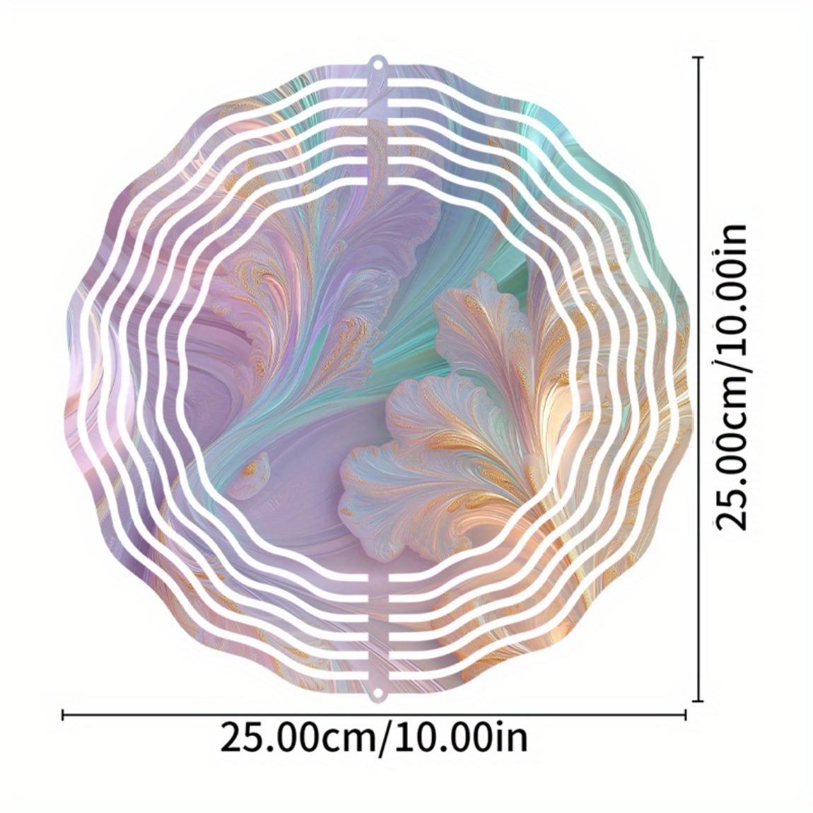 

10 Inch Bohemian Style Metal Wind Chime with Rotating Hook Mandala Design for Garden Patio Yard Decor Holiday Gift for Family Friends 01A