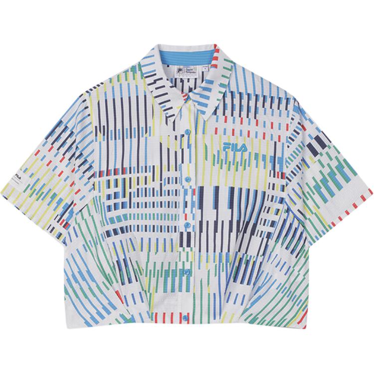 New FILA X PENGPIDUZHONGXIN SS24 Shirt Women's All Over Print F11W438408F-ZA