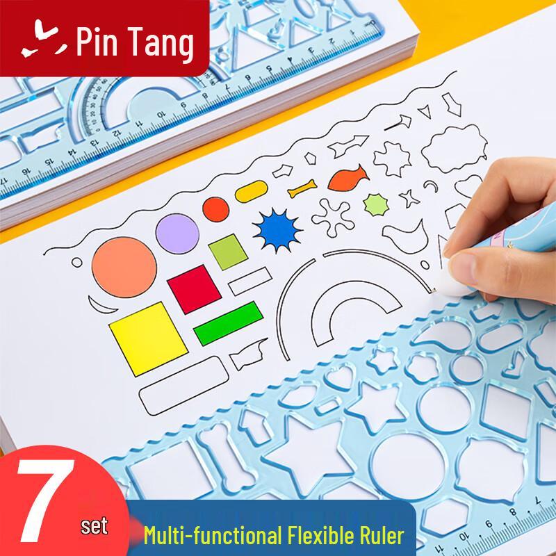 Kids  Multi-functional Stencil Drawing Ruler Set