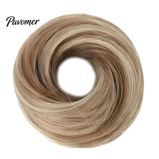 Natural Looking Bun Extension Women Hairpiece with Hair Tie, Straight Instant Volume Extension, Synthetic Updo Chignon Ponytail Scrunchies Scrunchie
