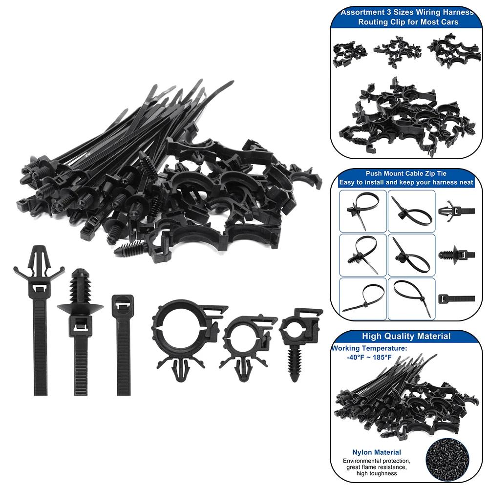

45x Wire Harness Fastener Cable Clamp Clips Push Mount Cable Zip Tie With Wire Routing Clip Universal Wiring Harness Wiring Clip China Mainland