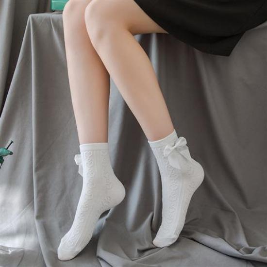 Lolita Style Japanese Kawaii Women Socks Cute Frilly Ruffle Socks Solid White Black Mesh Lace Girls Sweet Harajuku Short Socks