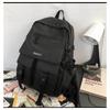 Korean Ins Harajuku Street Style Fashionable Black Backpack Waterproof Unisex 19-inch Size