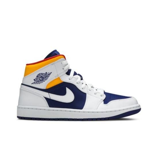 Air Jordan 1 Mid White Deep Royal Blue 554724-131