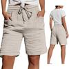 Casual en comfortabele Boho Kleur Trekkoord Shorts met Zakken voor de Zomer voor Dames
