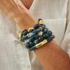 Dark Wind Acrylic Beaded Elastic Bracelet, Fashionable Resin Bamboo Elbow Special-Shaped Ccb Bracelet.