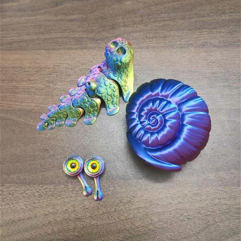 6cm/10cm 3D Printed Snail Figure Animal Model Desktop Decoration Articulated Figure Ornament Funny Doll Toy Gift
