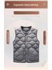 Men's Lightweight White Duck Down Vest - Solid Color, Sleeveless, Versatile, Warm Inner Layer for Autumn/Winter.
