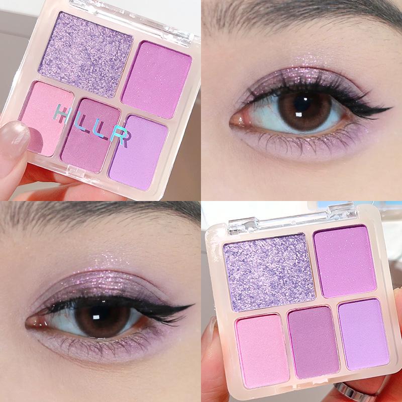 Korean-Style Color-Block Matte & Pearlescent Blush/Highlighter Palette - Long-lasting & Pigmented