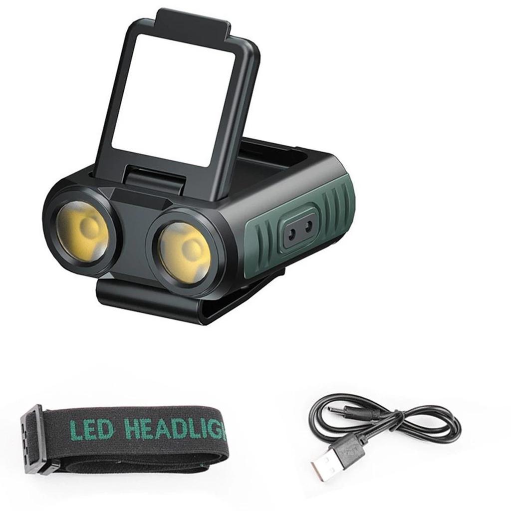 Wave Sensing Headlamp 10w Flashlight Running Mini Rechargeable Fishing Clip On Outdoor Adjustable Work Waterproof Led Hiking Hat