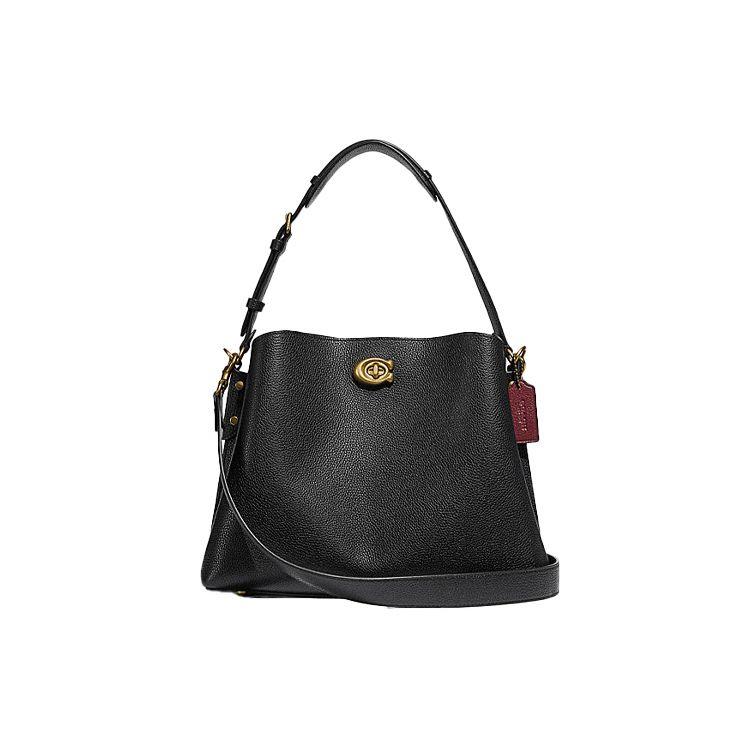 

Сумка Coach Willow 32 із застібкою-замком, однотонна, зі знімним плечовим ременем, шкіряна ручна сумка, жіночі сумки, чорна C2621-B4BK Basic Set (Bag+Dust Bag)