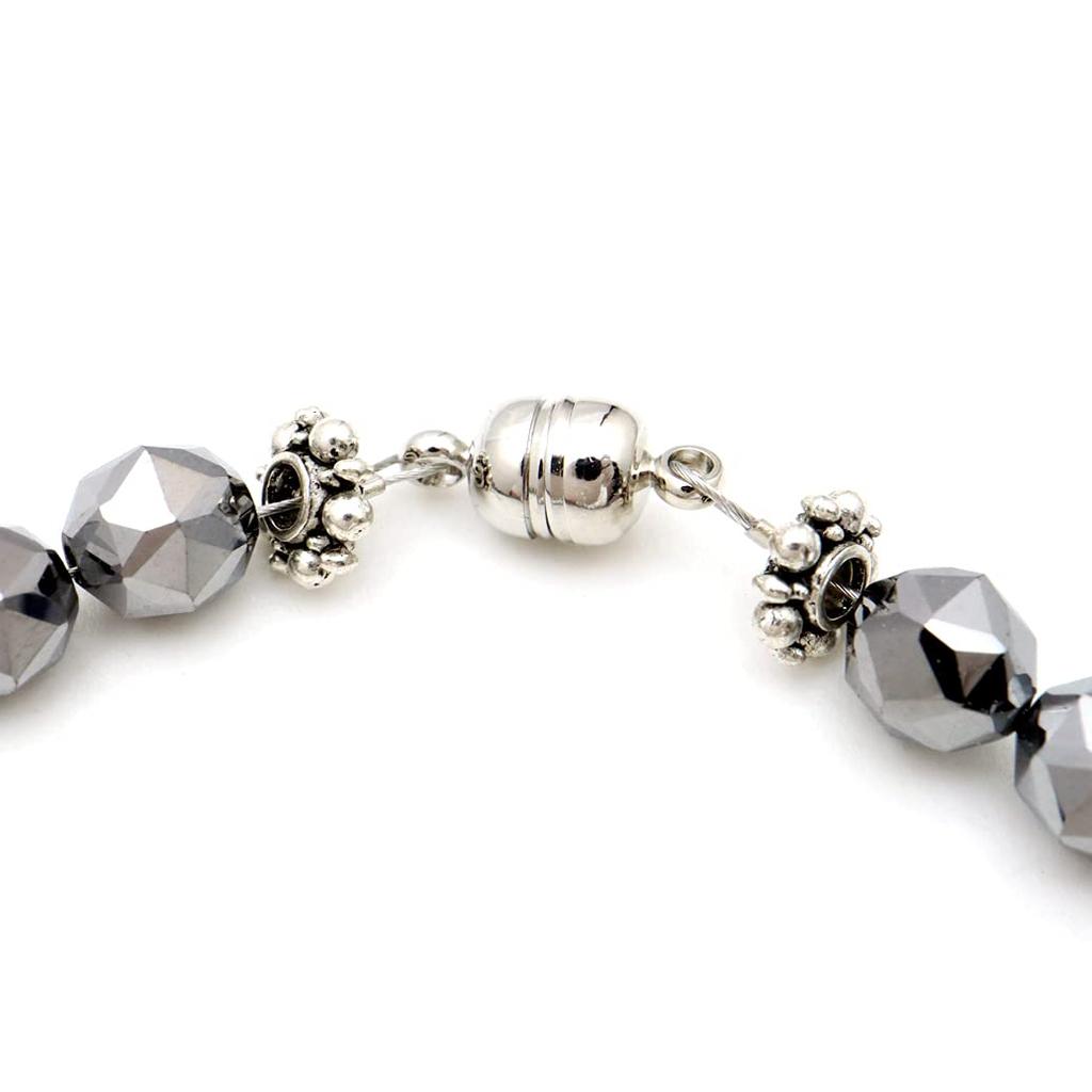 [GOLD STONE] Terahertz Ore Necklace, 6mm Star Cut, Power Stone, Natural Stone, Magnet Type, Approx. 40cm Long