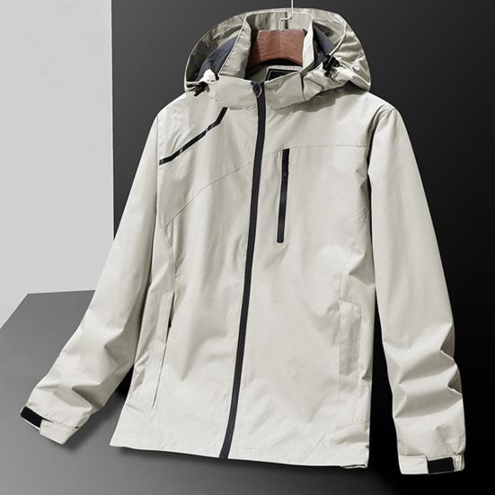 Herren Windbreaker Wasserabweisend Winddicht Frühling Herbst Übergröße Kapuzenjacke Mantel