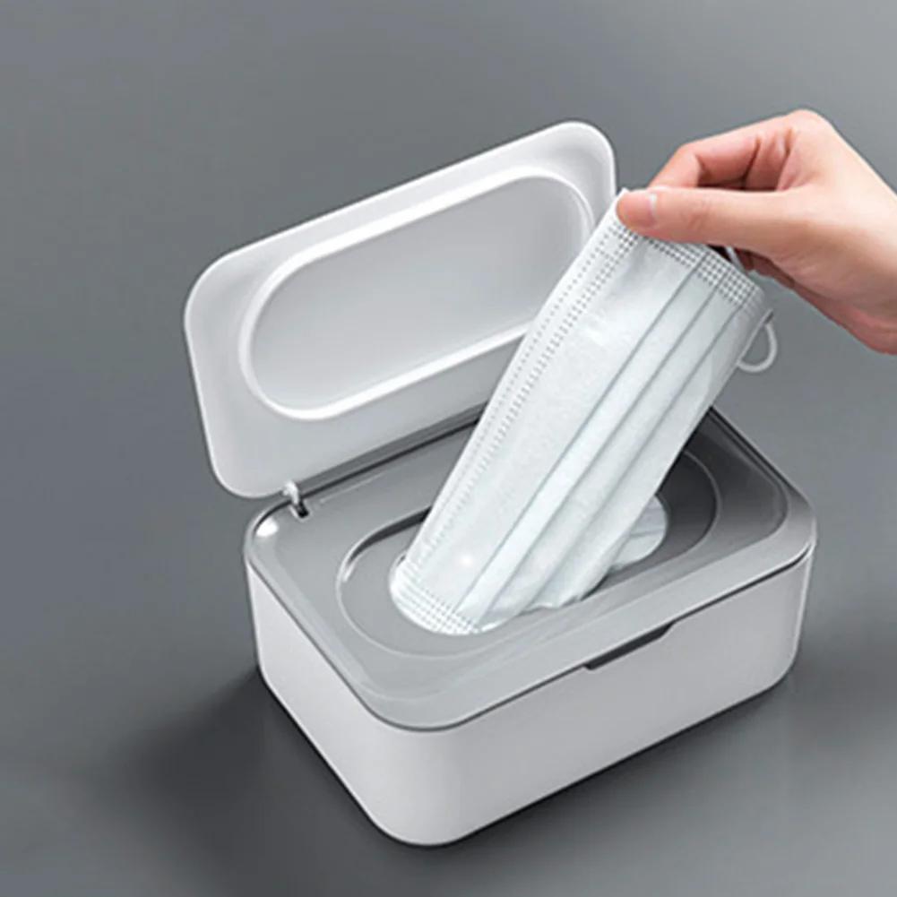 1pc Wet Wipes Storage Box With Lid Home Desktop Tissue Dispenser Napkin Case Desktop Coffee Table Drawer Paper Box