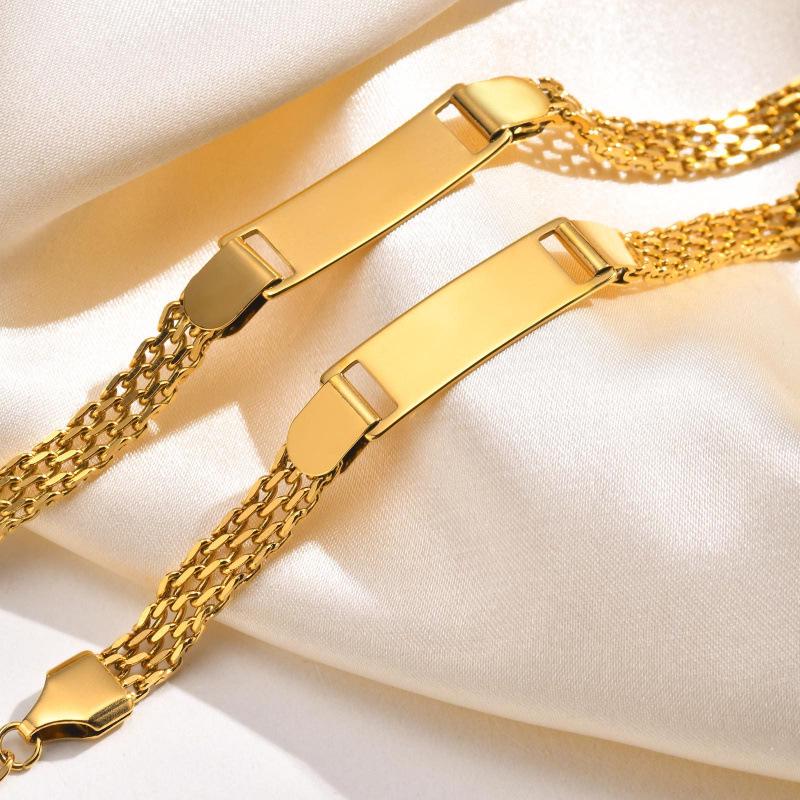 European-American Stainless Steel Mesh Bracelet: Women's & Children's Engravable Titanium Bangle