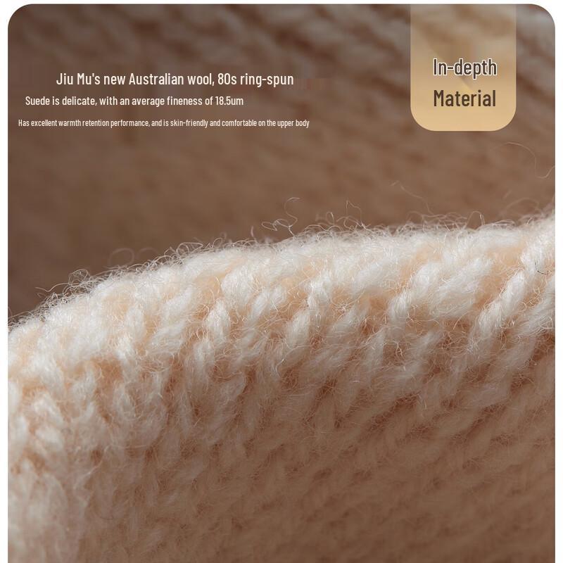 JIUMU Women's Pure Wool Double-Layer Knitted Beanie Hat