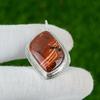 Sterling Silver Red Snakeskin Jasper Gemstone Birthday Wedding Pendant Jewelry