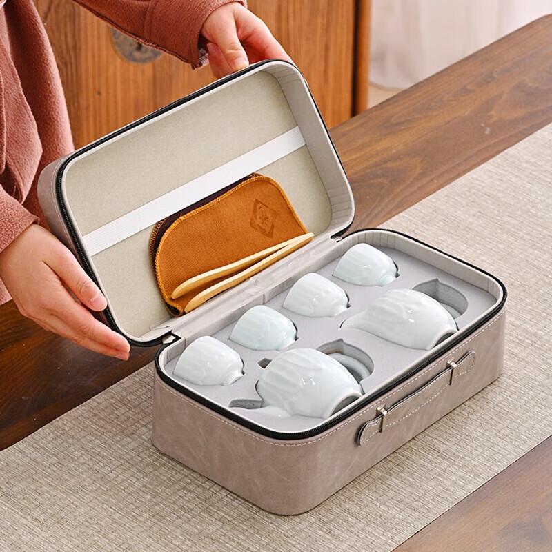 8-Piece Ceramic Travel Tea Set