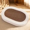 Oval Cat Scratcher Bed Low-Profile Pet Supply for Living Room, Kittens