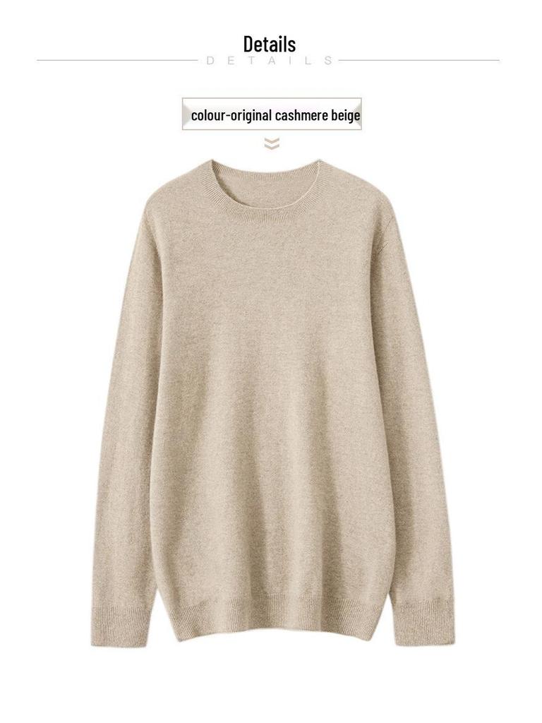 Herren Kaschmir Rundhals-Pullover: Vielseitiger Herbst/Winter Strickpullover