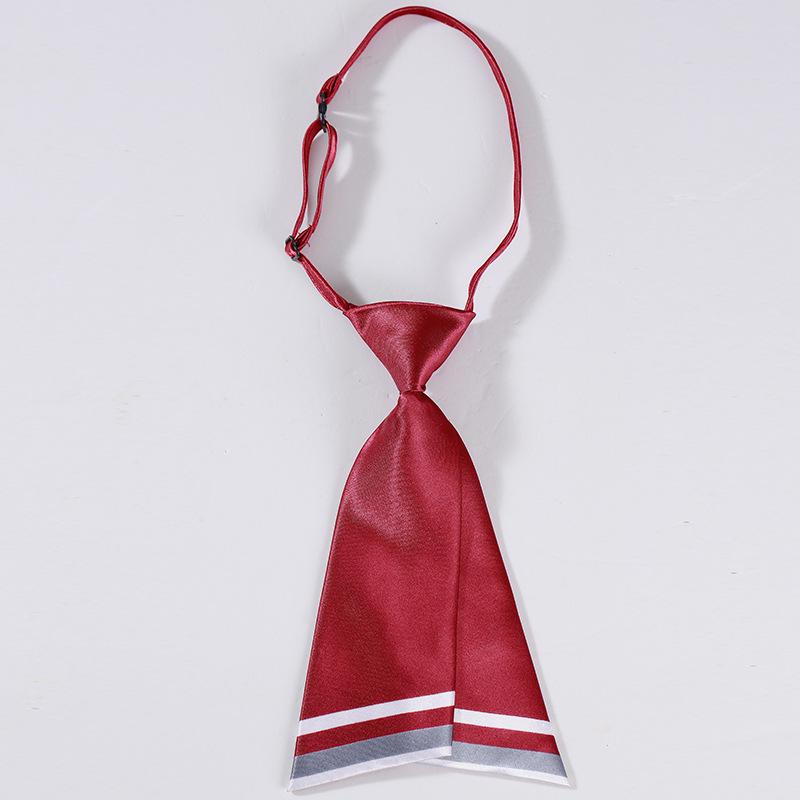 Women's Korean Style Shiny Bow Tie - Knife-Shaped Flat-End Short Tie for Professional Campus Wear