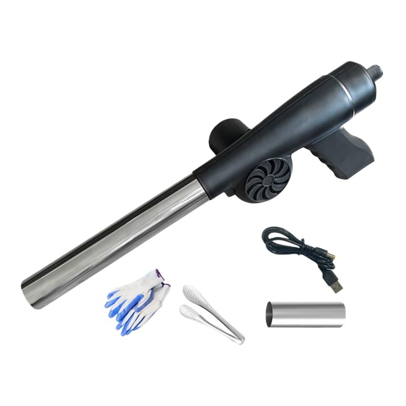 

Compact Changeable Speed Handheld Blower For Charcoal Grill Fire Starting USB Rechargeable Outdoor Cooking Tool 1