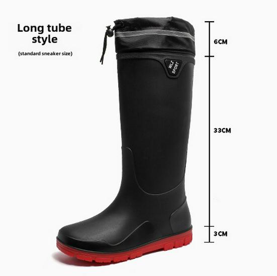 Men's Waterproof Non-Slip Outdoor Korean Fashion Rain Boots for Fishing and Sea Tasks