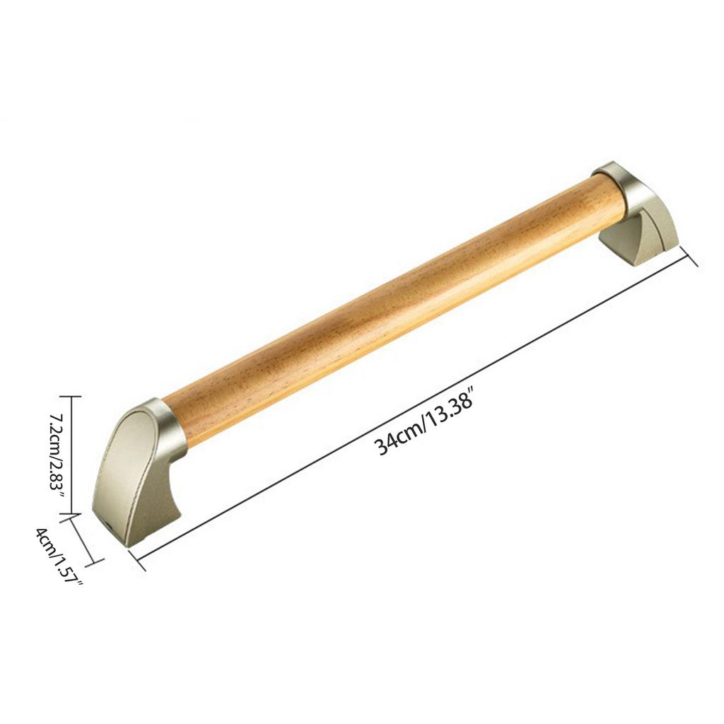 Concealed Mount Safety Bath and Shower Grab Bar Solid Wooden Shower Handle for Handicap Elderly Children Injury
