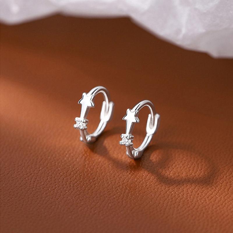 2pcs Minimal Crystal Star Ear Studs Earring Women Korean Helix Studs Tragus Cartilage Piercing Jewelry