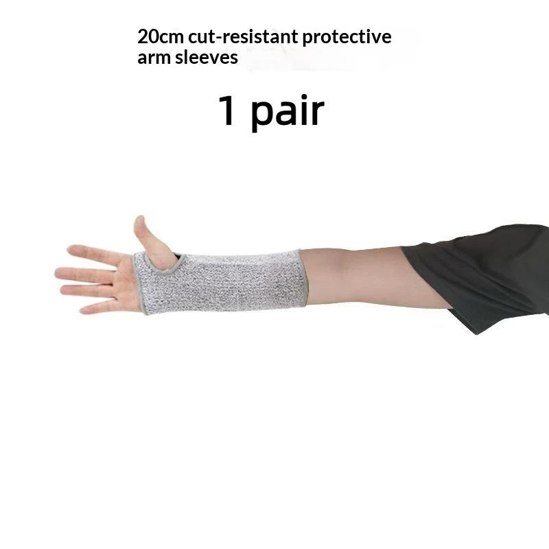 HPPE Level 5 Cut Resistant Arm Sleeves 1 Pair Anti Puncture Safety Sleeve for Glass Handling Construction Repair Work