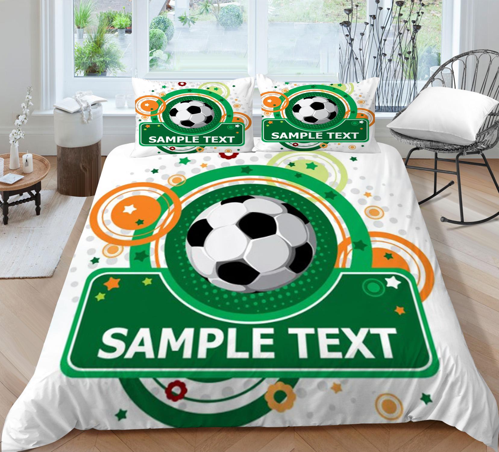 

Домашний очаровательный 3D футбольный принт, дышащий дизайн, комплект пододеяльников, мягкое покрывало, постельное белье, костюм для постельного белья Single 135x200cm