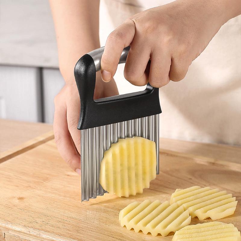 Stainless Steel Wavy Blade Potato Slicer - Ripple Cut French Fries Tool