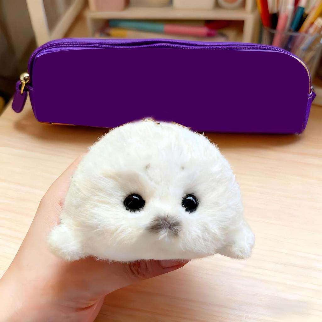 12cm Baby Seal Plush Toy Soft Cuddly White Marine Animal Stuffed Gift Adorable Black Eyes Grey Snout Soothing Comfort Decorative