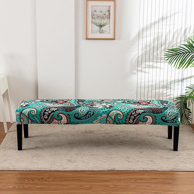 1 szt. Długi pokrowiec na stołek Antypoślizgowy pokrowiec na długą ławkę Pyłoszczelny ochraniacz na ławkę Elastyczny pokrowiec owijający w całości z nadrukiem kwiatowym