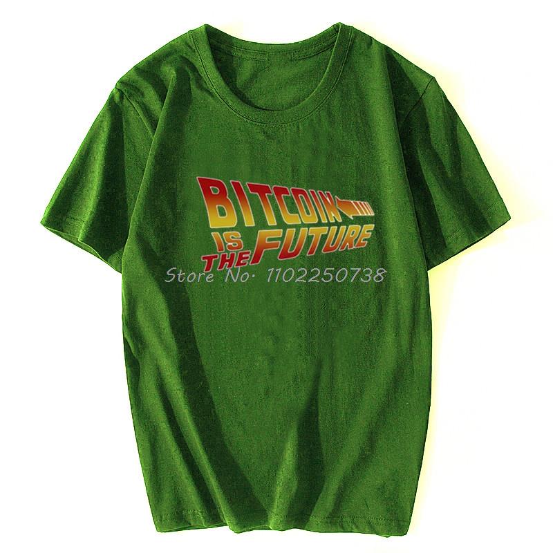 Cool Bitcoin Ist Die Zukunft T-Shirt Herren O-Ausschnitt Kurzarm BTC Krypto-Währung Blockchain T-Shirt Tops Baumwolle Streetwear T-Shirt