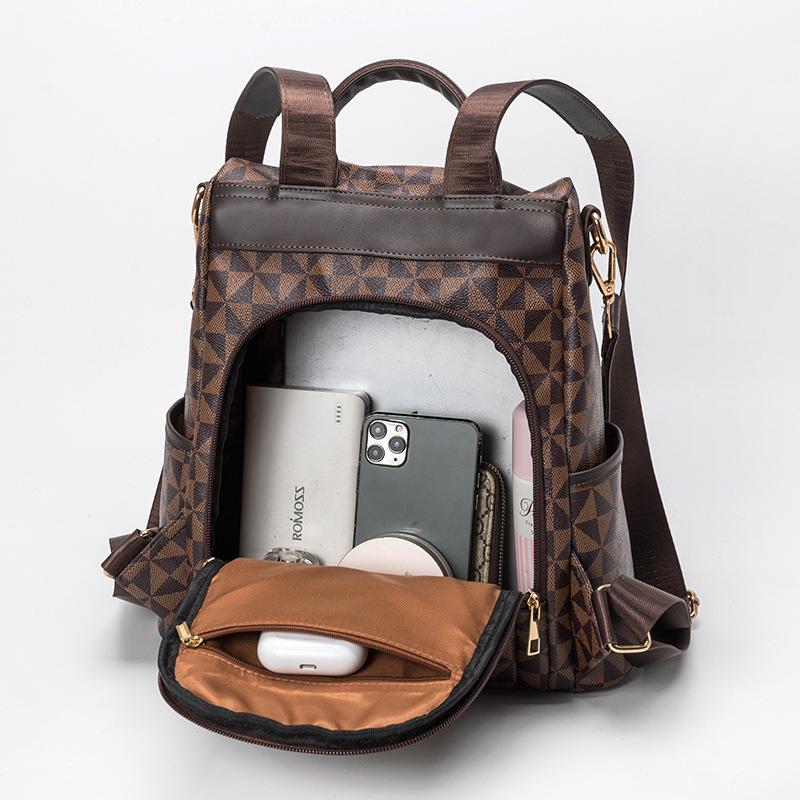 Роскошный модный рюкзак с принтом большой емкости для женщин из искусственной кожи — фото 5