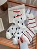 5 Pairs New Mid-Calf Breathable Thin Women's Socks Summer Mesh Polka Dot Dog Versatile Knee High Socks Comfortable Home Socks