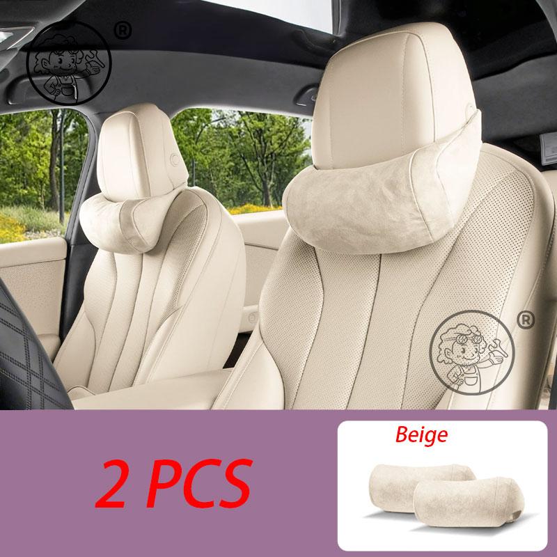 For XPENG P7+ 2026 2027 Car Leather Memory Foam Pillows Neck Pillow headrest Car interior Accessories