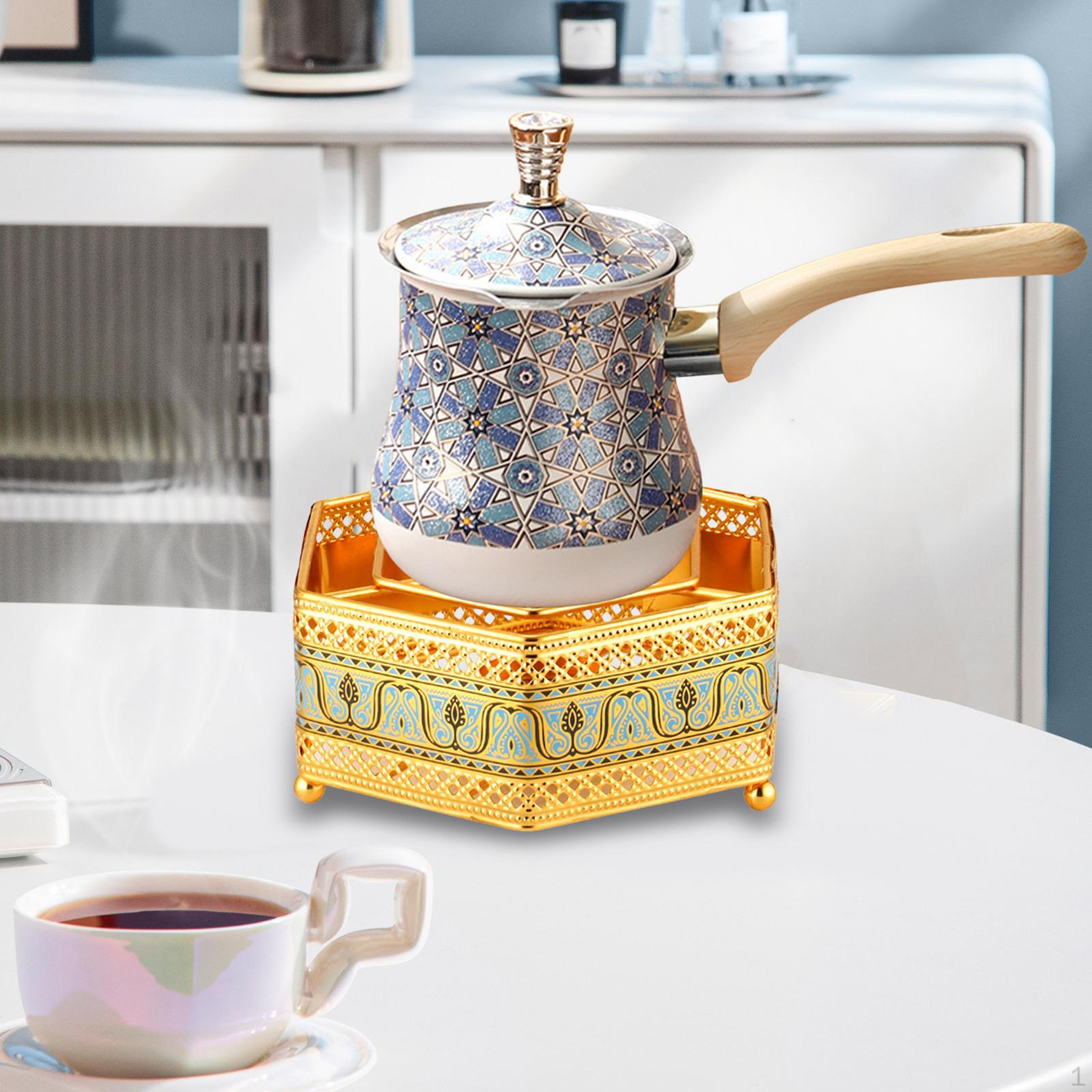 

2 штуки турецкая кофеварка, чайник для молока, подогреватель напитков с декором и деревянной 550ml