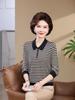 2026 Women's Autumn Striped Knit Sweater with Wool Collar