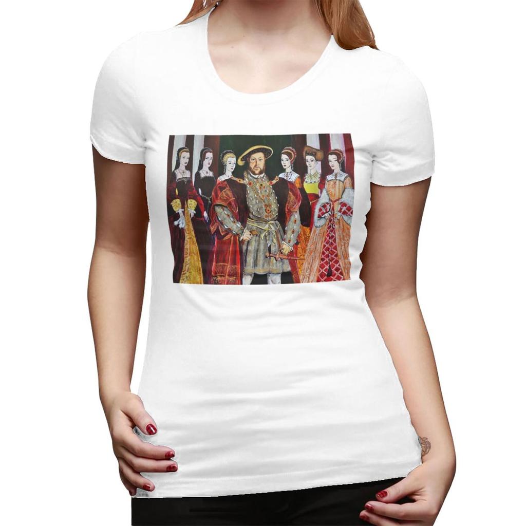 King Henry 8th And His Six Wives TShirt for Women Round Neck Streetwear T Shirts Womens Short Sleeve Summer Clothes Tops