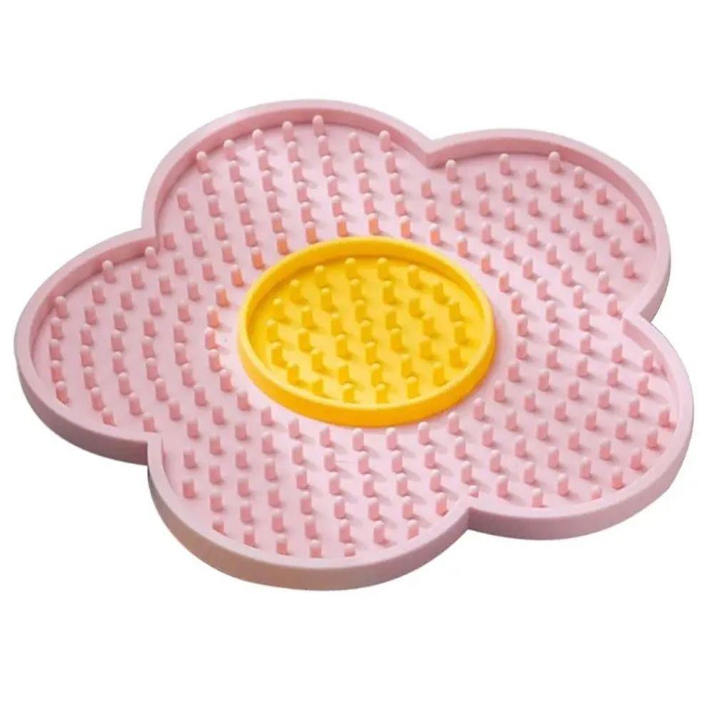1 Stück Neu Mit Saugnapf Hund Leckmatte Sonnenblumenförmig Silikon Langsamer Futterspender Matte Katzen Tischset Zur Linderung von Hundeangst