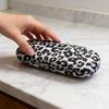Leopard Print Metal Glasses Case With Flip Cover For Travel And Daily Use
